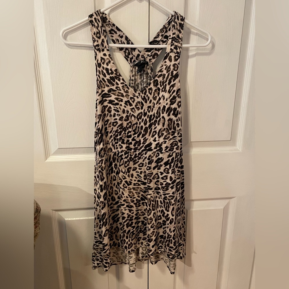 H&M Leopard Print Sleeveless racerback Midi Dress - Beige & Black